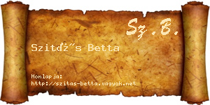 Szitás Betta névjegykártya
